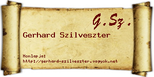 Gerhard Szilveszter névjegykártya